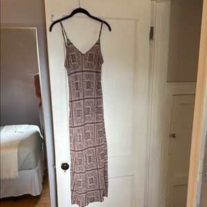 Mauve Handkerchief Print Midi Dress, Sz M